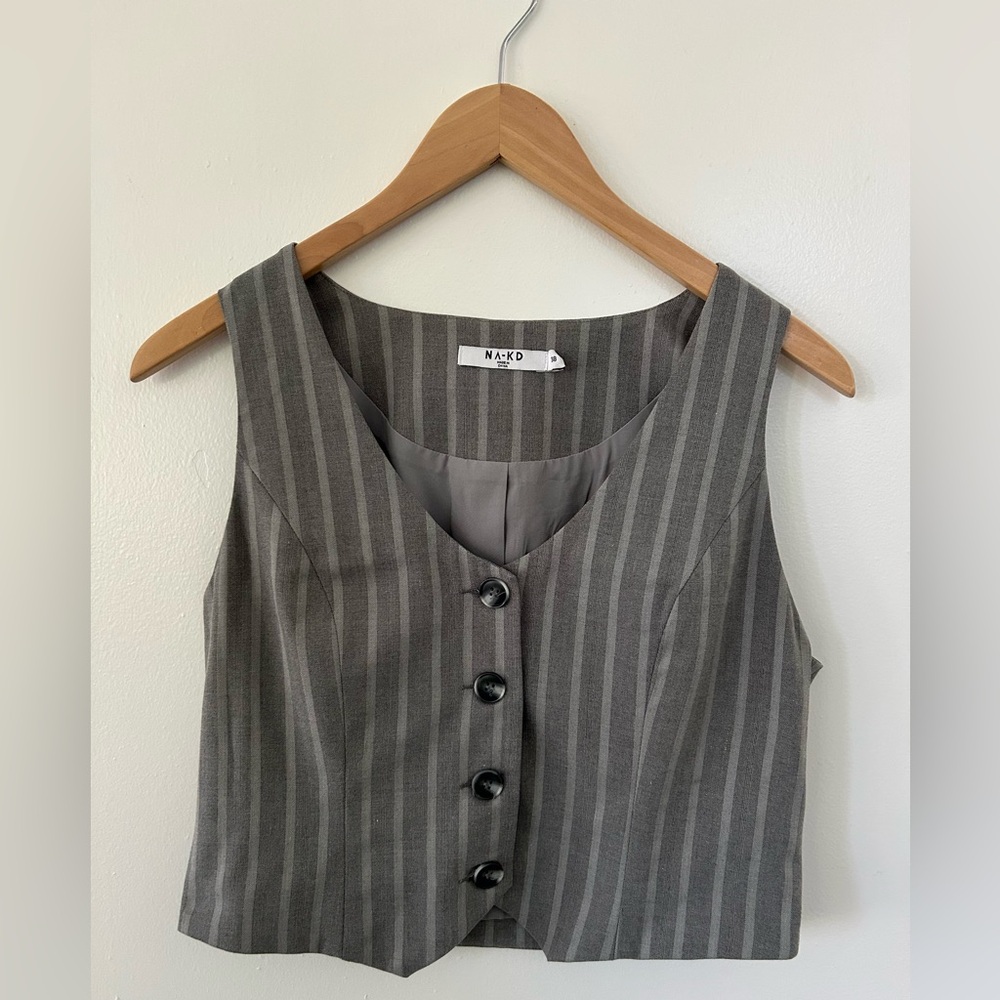 Na-Kd Gray Striped Women's Vest